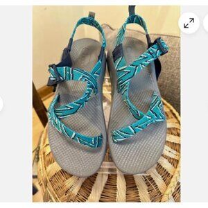 Chaco Z/1 Ecotread Sandal 6 Youth Zing Zang Teal Blue Waterproof Nylon Summer